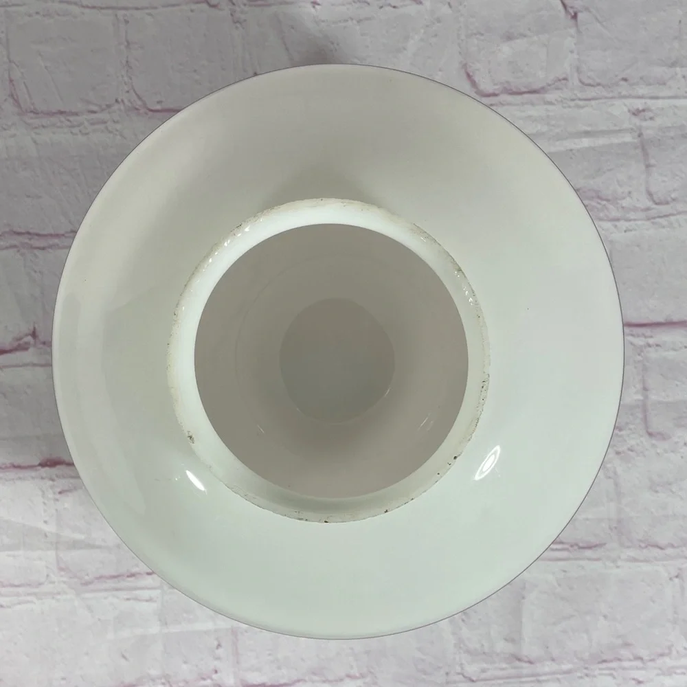 Vintage White Milk Glass Hand Painted Ceiling Light Shade